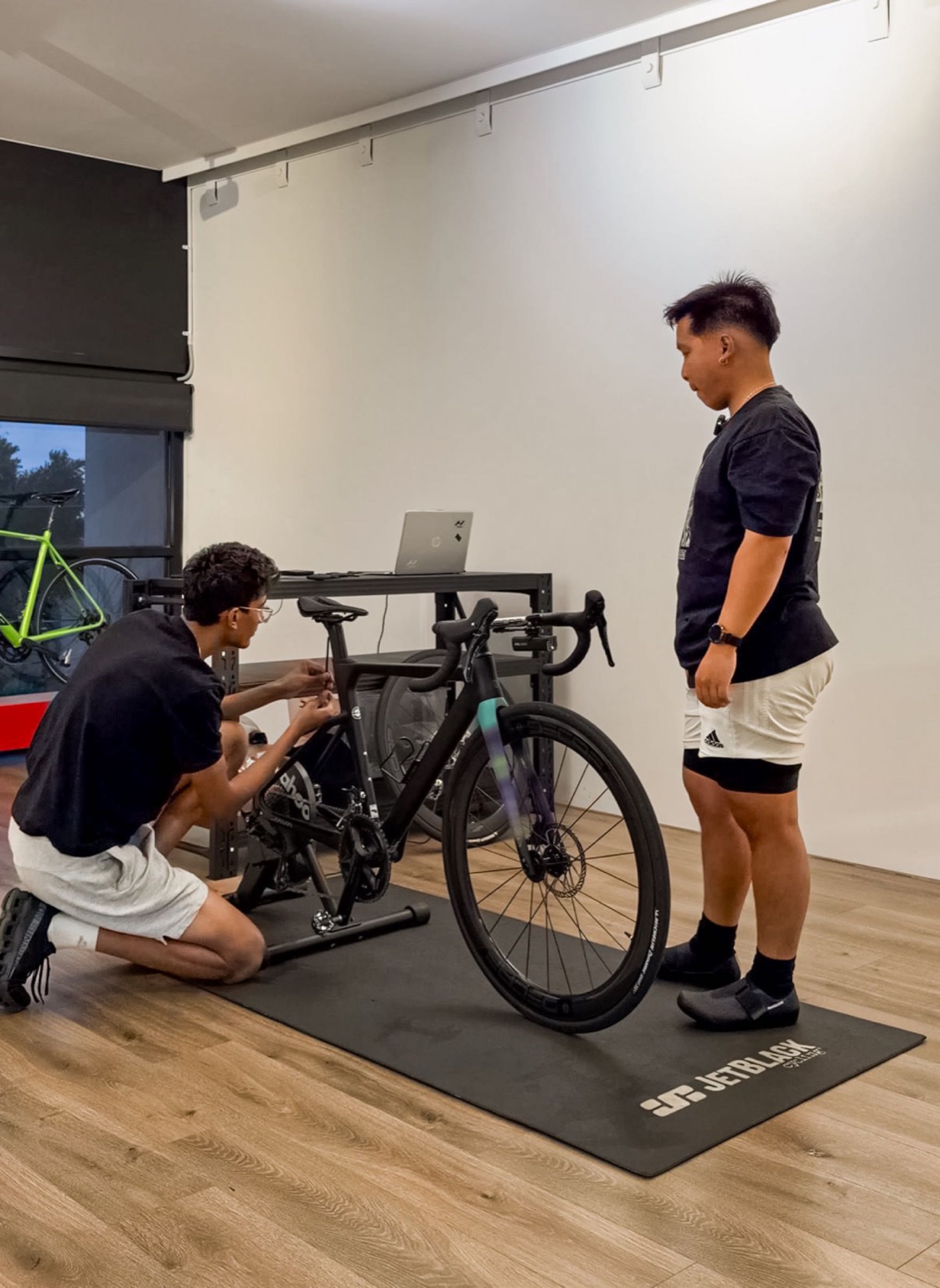 Ash Saxena, MKP bike fitter, in the Cheltenham studio